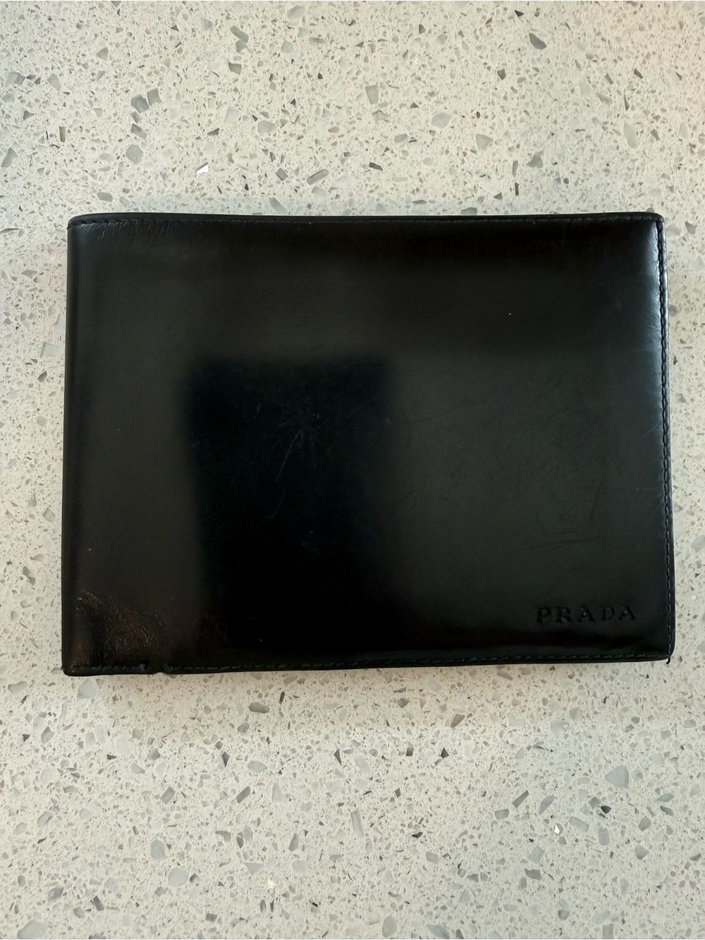 Prada Authentic Men's Smooth Spazzolato/Vitello Leather Bifold Wallet